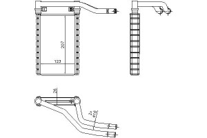 Nagrzewnica (123x207x26) Fiat Sedici Suzuki Swift
