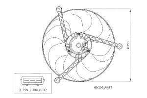 Wentylator Chłodnicy Vw 200 60w Nrf