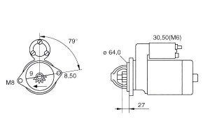 Rozrusznik (12v 1 3kw) Alfa Romeo Mito Fiat 500 50