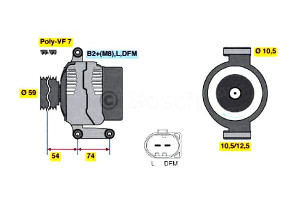 Alternator (14v 150a) Ford Transit Land Rover Defe