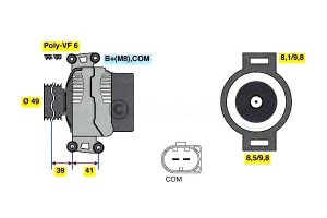 Alternator Bmw 5 E60 E61 E81 E90 2,0 04- Bosch