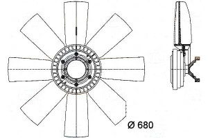Sprzęgło Wentylatora Chłodnicy (z Wiatrakiem 680mm