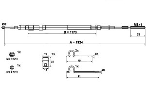 Linka Hamulca Ręcznego Bmw 5 (e39) 2.0-4.9 09.95-0