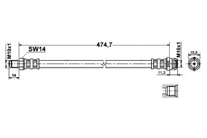 Przewód Hamulcowy Elast. Mercedes A (w169) B (w245