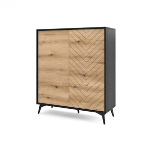 Wysoka komoda Dastian 104 cm do salonu, dwudrzwiowa