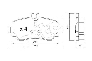 Klocki Hamulcowe Mercedes A W168 97-04 Metelli
