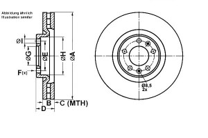 Tarcze Hamulcowe 2szt. Peugeot 607 3.0 02.00-07.04
