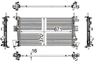 Chłodnica Silnika Hella 1697482 1727475 Bv618005ac