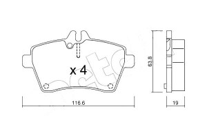 Klocki Hamulcowe Mercedes A W169 04- A170 Metelli
