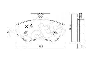 Klocki Hamulcowe Vw Golf Iii 94-97 Metelli