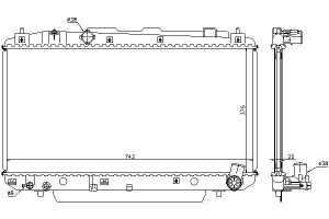 Chłodnica Silnika (manualna Króćce - Śr.34/38 Z El
