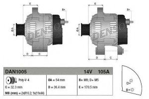 Alternator (14v 105a) Alfa Romeo Mito Fiat 500 500