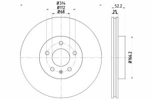 Tarcze Hamulcowe 2szt Vw Przód A4 A5 07- 314mm Tex