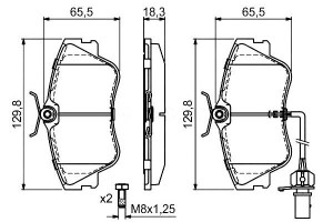 Klocki Hamulcowe Vw Przód T4 90- Z Czujnikiem Bosc