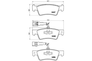 Klocki Hamulcowe Vw Touareg 02- Tył Z Czuj. Brembo