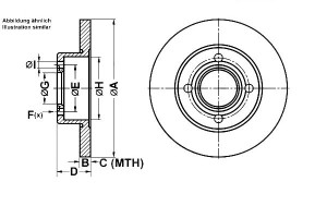 Tarcze Hamulcowe 2szt. Audi 100 1.8-2.5d 08.82-07.