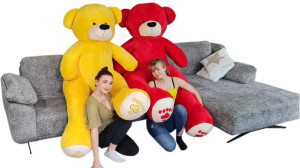 Duży miś pluszowy 220cm kolory żółty i czerwony