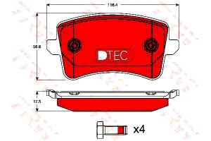 Klocki Hamulcowe Audi Tył A4 A5 Q5 07- Dtec Cotec