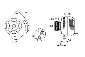 Alternator Fiat 500 1,4 07- Magneti Marelli