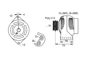 Alternator (12v 140a) Alfa Romeo 147 156 159 Fiat