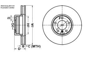 Tarcze Hamulcowe 2szt Bmw Przód E39 96-04 Power Di