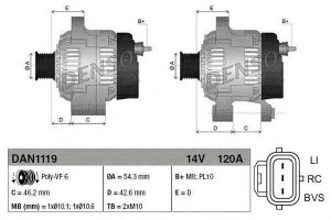 Alternator (14v 120a) Volvo C30 C70 Ii S40 Ii V50