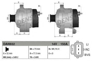 Alternator (14v 150a) Ford C-max Focus C-max Focus