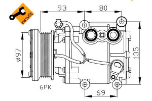 Sprężarka Klimatyzacji Ford Mondeo Scroll-90v Nrf