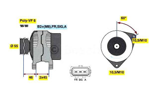 Alternator (14v 150a) Volvo C30 C70 Ii S40 Ii V50
