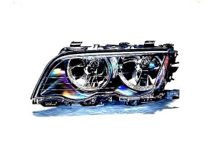 Reflektor (2*h7 Elektryczny Z Silnikiem Kolor Wkła