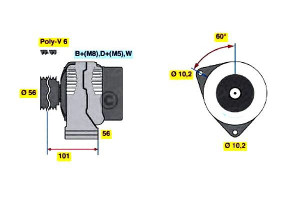 Alternator Mercedes W202 W124 -98 Bosch