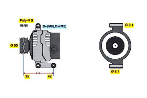 Alternator (14v 90a) Mercedes A (w168) Vaneo (414)