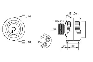 Alternator Fiat 500 1,2 12- Magneti Marelli