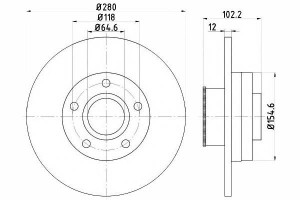 Tarcze Hamulcowe 2szt Opel Tył Vivaro 1,9-2,5d 01-