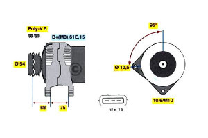 Alternator (14v 150a) Bmw 5 (e39) X5 (e53) Land Ro