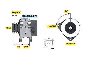 Alternator Citroen Berlingo 2,0hdi 00- Bosch