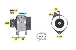 Alternator Fiat Ducato 2,3jtd 02- 2,3d 06- Bosch
