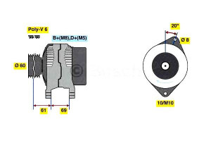 Alternator Fiat Ducato 2,8jtd 02- Bosch