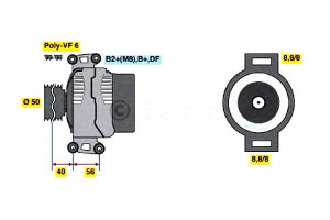 Alternator Jeep Grand Cherokee 2,7 01- Bosch