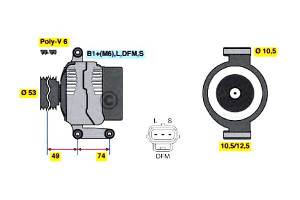 Alternator Transit 2,0di 00- Bosch