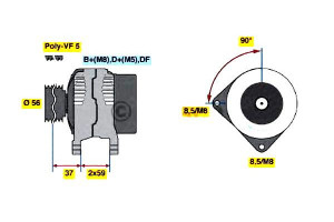 Alternator Vw Passat 1,9tdi 96-00 A4 1,9tdi 00- Bo