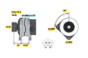 Alternator Vw Sharan 1,9tdi 96-99 Bosch