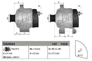 Alternator (14v 100a) Alfa Romeo 159 Brera Mito Sp
