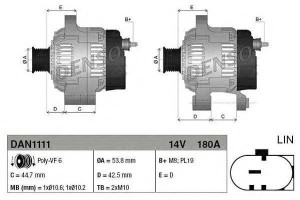 Alternator (14v 180a) Jaguar Xf Xf Sportbrake Land