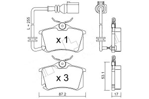Klocki Hamulcowe Vw Polo 01- Tył Czuj Metelli