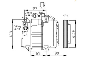 Sprężarka Klimatyzacji Kia Rio Ii 1.4/1.6 03.05- N