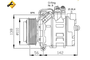 Sprężarka Klimatyzacji Opel Zafira 7sbu16c Nrf