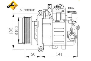 Sprężarka Klimatyzacji Vw A4 A6 6seu14c Nrf