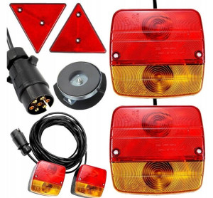 Zestaw świateł lamp do przyczepy Led 12V na magnes
