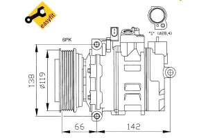 Sprężarka Klimatyzacji Vw 7sbu16c Nrf
